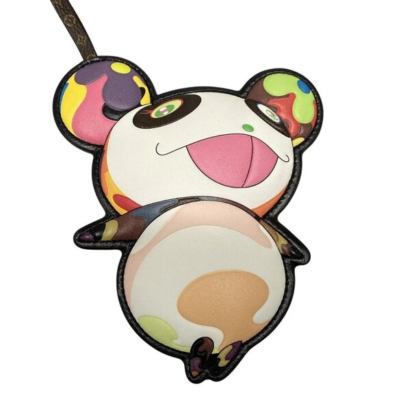 Auth LOUIS VUITTON LV x TM Bag Charm Super Flat M02440 White Dark Brown Multi - - Picture 3 of 5